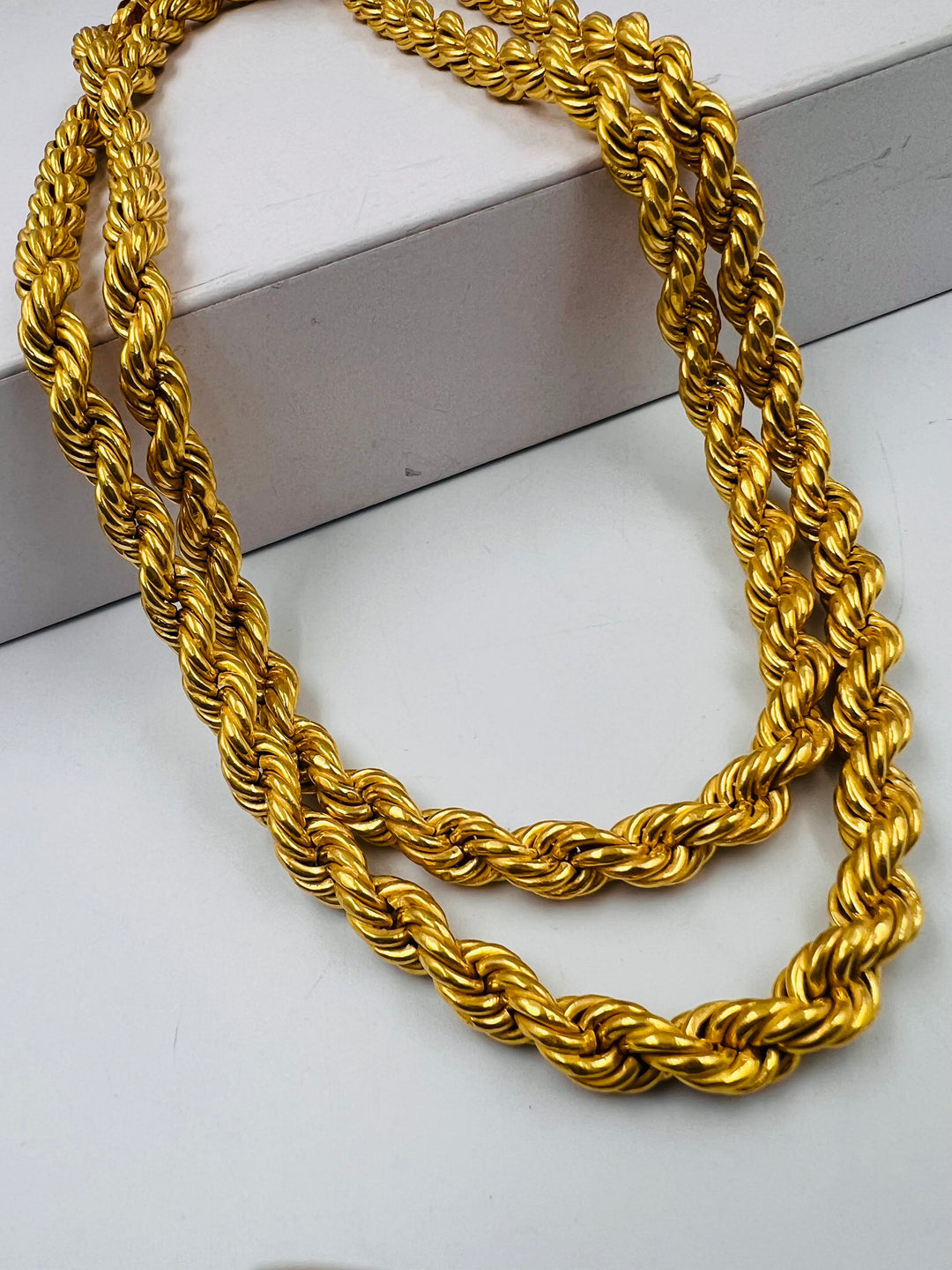 21K Gold 8mm Rope Chain 100cm by Saeed Jewelry - Image 10