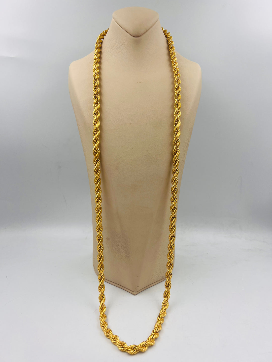 (8mm) Rope Chain 100cm Made Of 21K Yellow Gold by Saeed Jewelry-28814