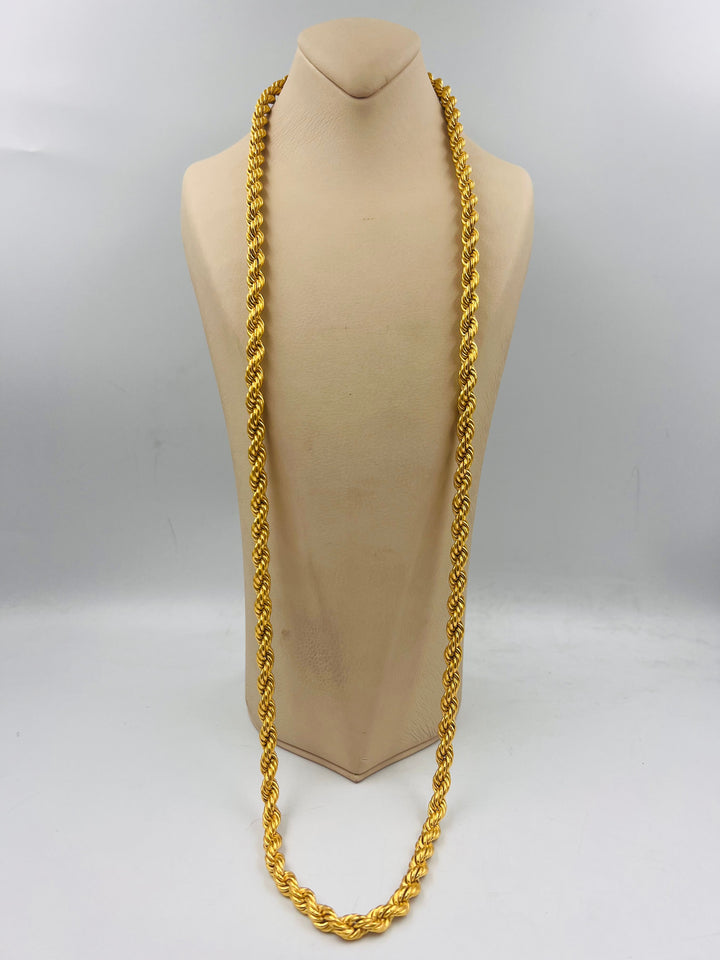 (8mm) Rope Chain 100cm Made Of 21K Yellow Gold by Saeed Jewelry-28814