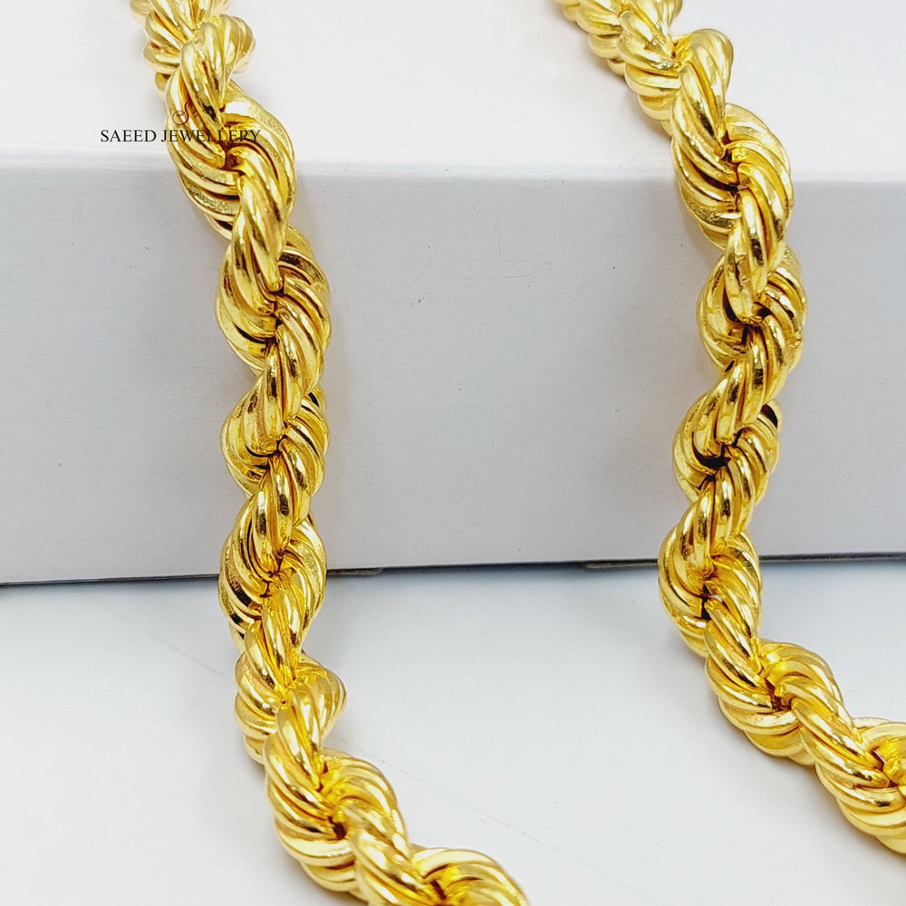 21K Gold 8mm Rope Chain 80cm by Saeed Jewelry - Image 2