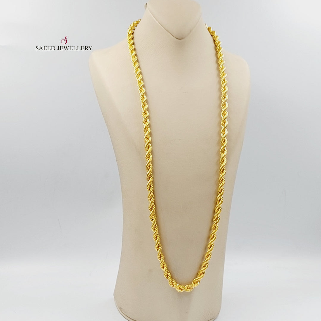 21K Gold 8mm Rope Chain 80cm by Saeed Jewelry - Image 3