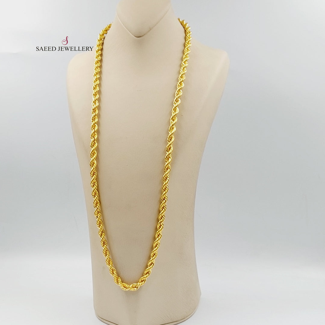 21K Gold 8mm Rope Chain 80cm by Saeed Jewelry - Image 4