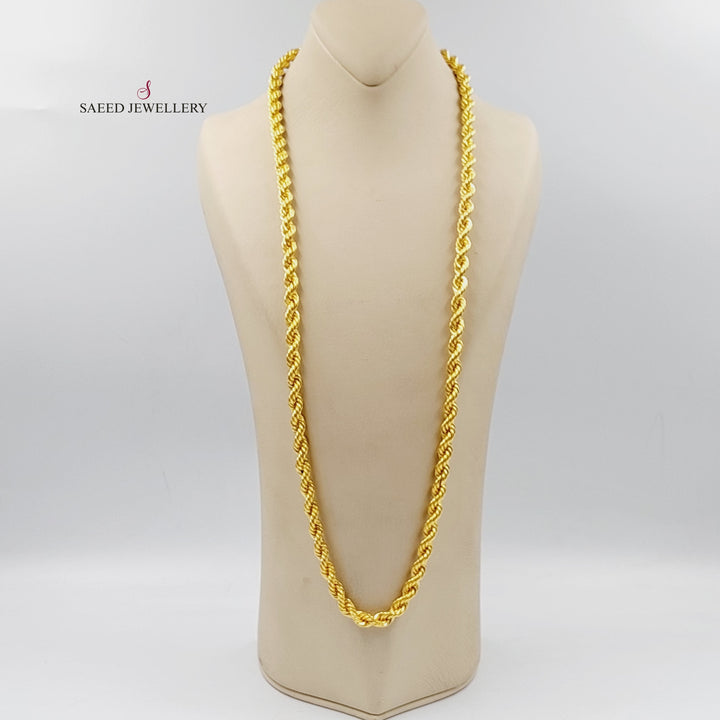 21K Gold 8mm Rope Chain 80cm by Saeed Jewelry - Image 1