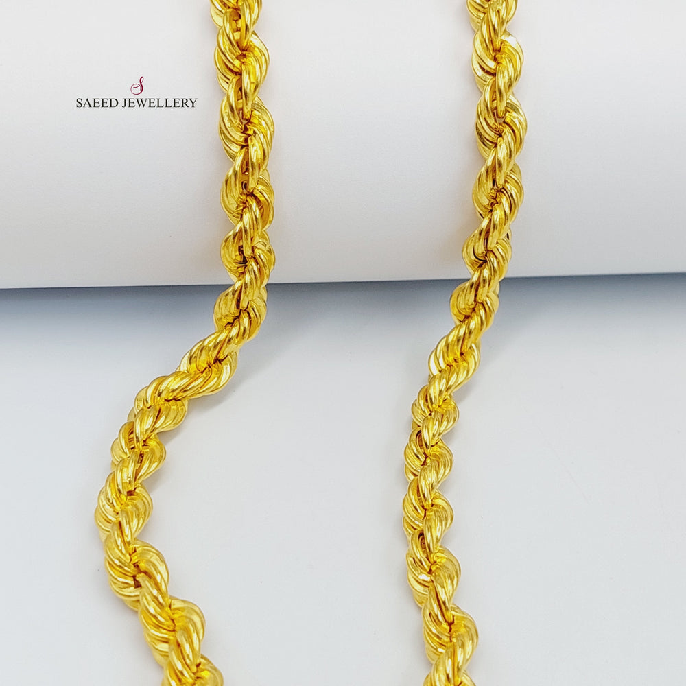 21K Gold 8mm Rope Chain Necklace by Saeed Jewelry - Image 2