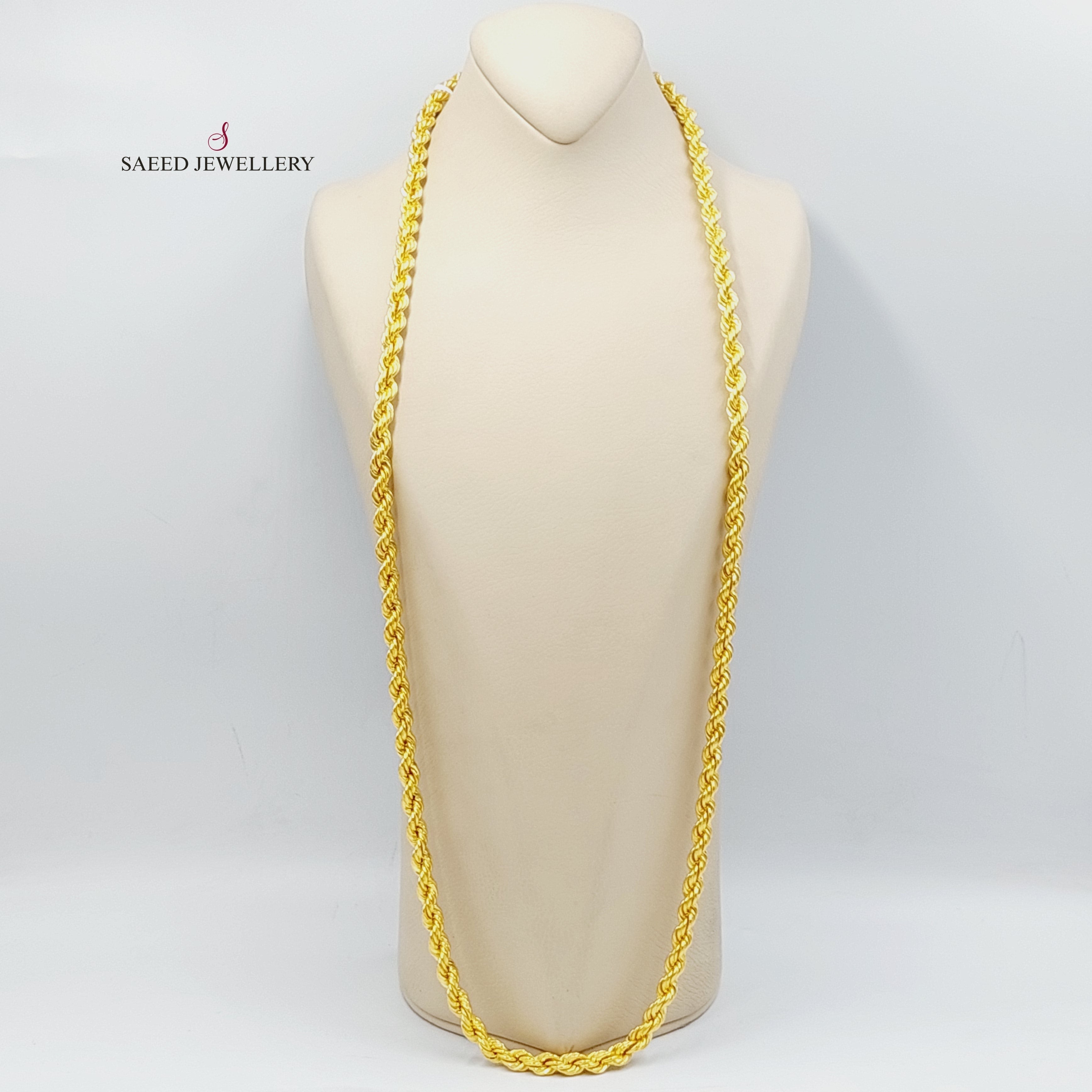 21K 8mm Rope Chain Necklace – Saeed Jewelry