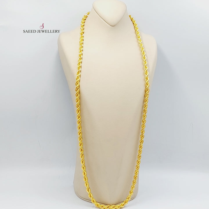 21K Gold 8mm Rope Chain Necklace by Saeed Jewelry - Image 4