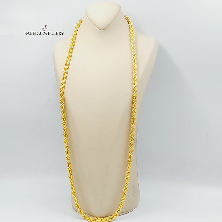 21K Gold 8mm Rope Chain Necklace by Saeed Jewelry - Image 5