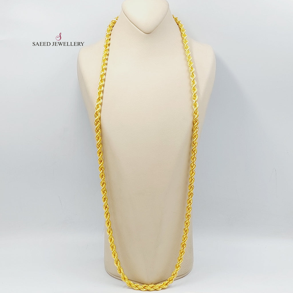 21K 8mm Rope Chain Necklace – Saeed Jewelry
