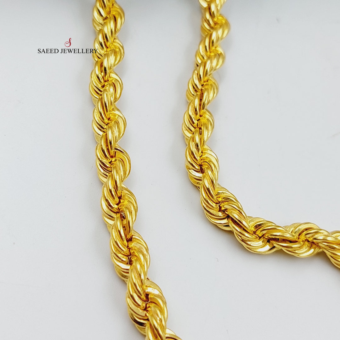 21K Gold 8mm Rope Necklace by Saeed Jewelry - Image 2