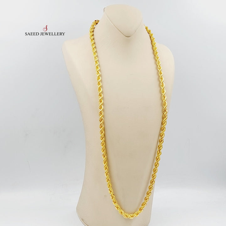 21K Gold 8mm Rope Necklace by Saeed Jewelry - Image 4