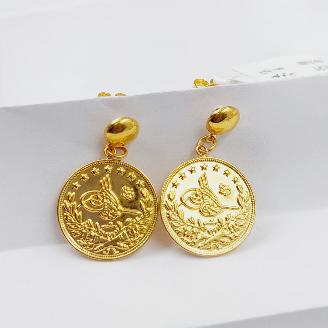 21K Gold Thin Rashadi Earrings by Saeed Jewelry - Image 8