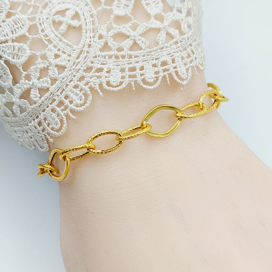 21K Gold Paperclip Bracelet by Saeed Jewelry - Image 5