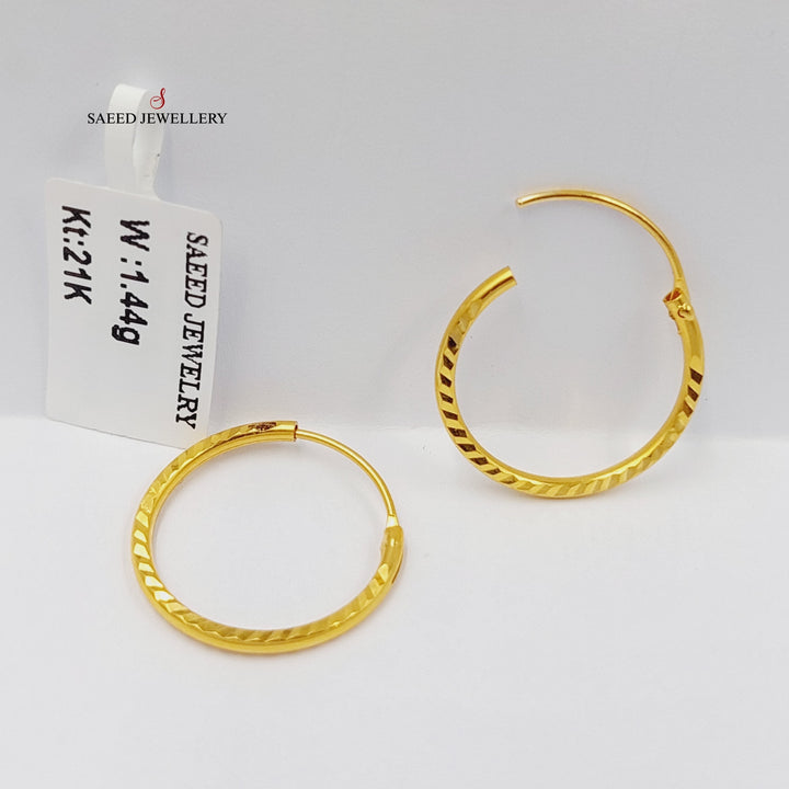 21K Gold Hoop Earrings by Saeed Jewelry - Image 1