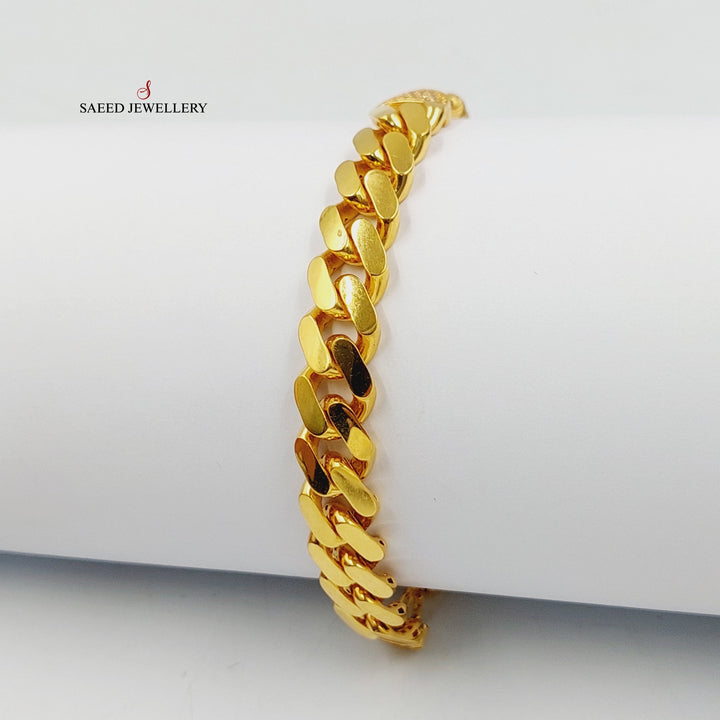 21K Gold Zircon Studded Cuban Links Bracelet by Saeed Jewelry - Image 3