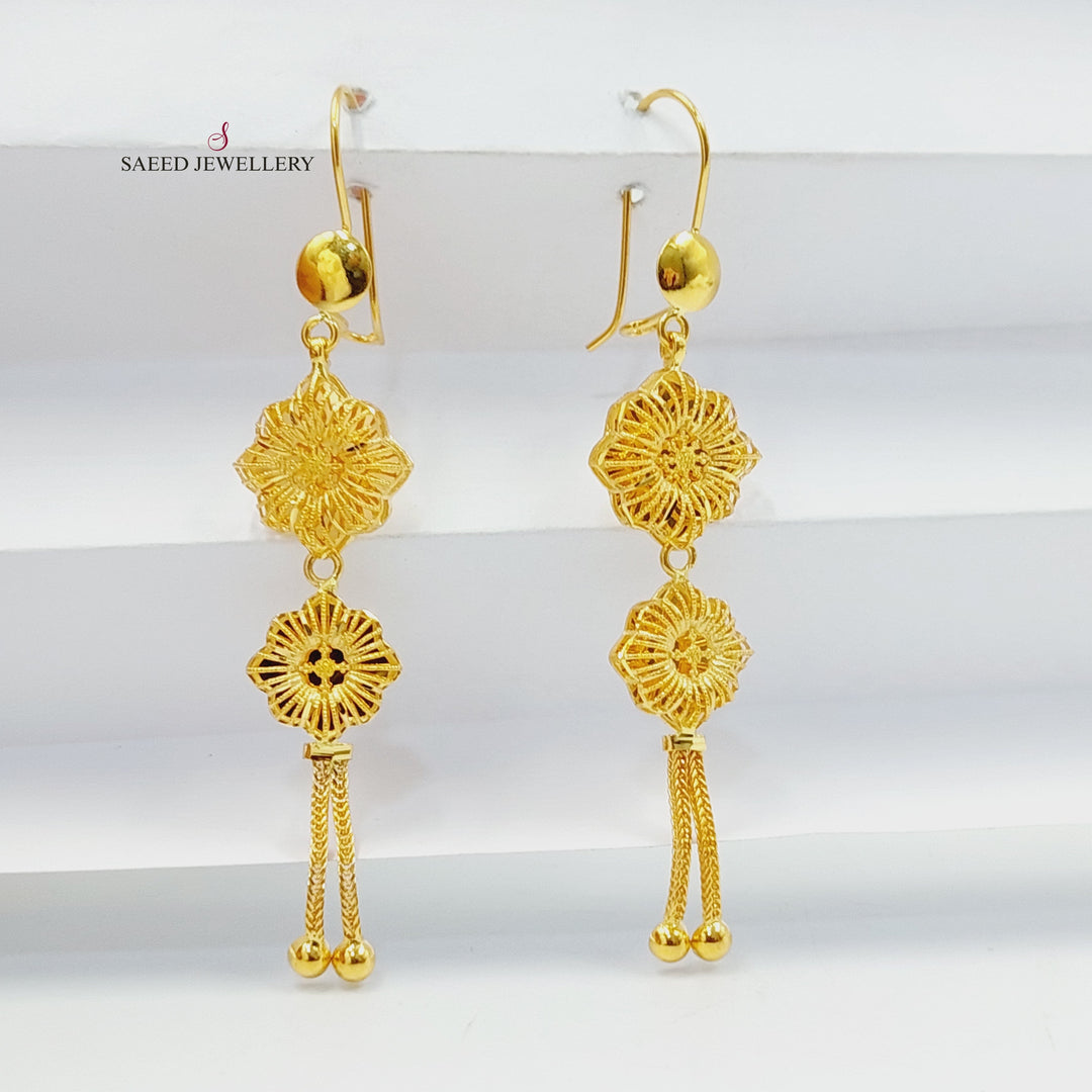 21K Gold Bahraini Earrings by Saeed Jewelry - Image 1