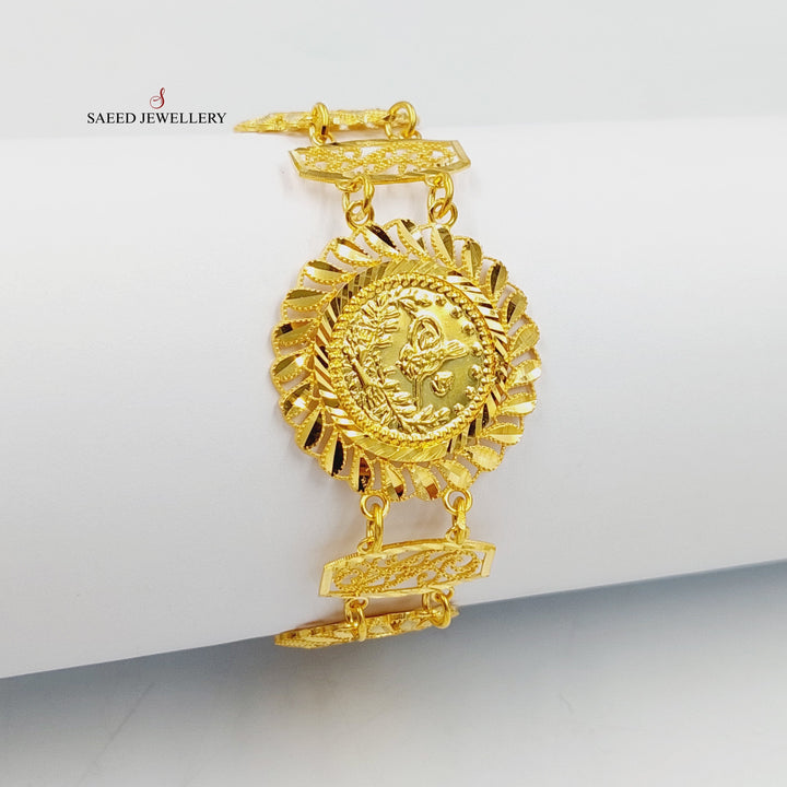 21K Gold Rashadi Frame Bracelet by Saeed Jewelry - Image 3