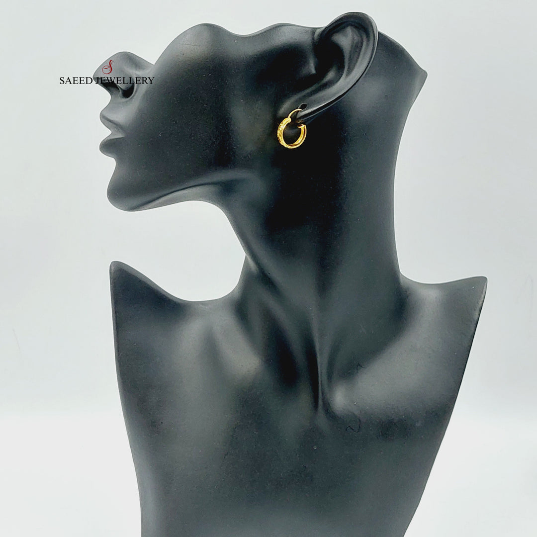 21K Gold Hoop Earrings by Saeed Jewelry - Image 4