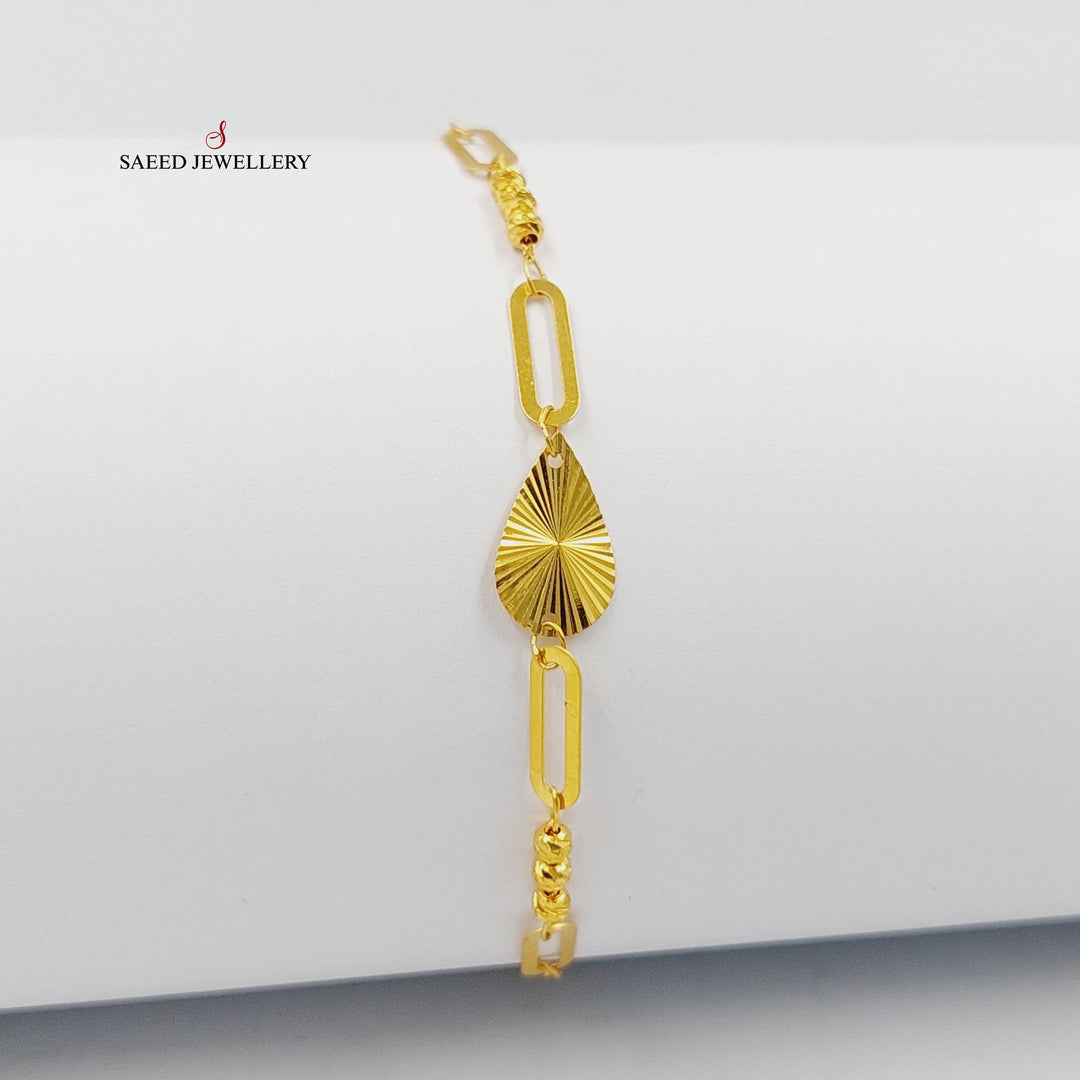 21K Gold Light Paperclip Bracelet by Saeed Jewelry - Image 1