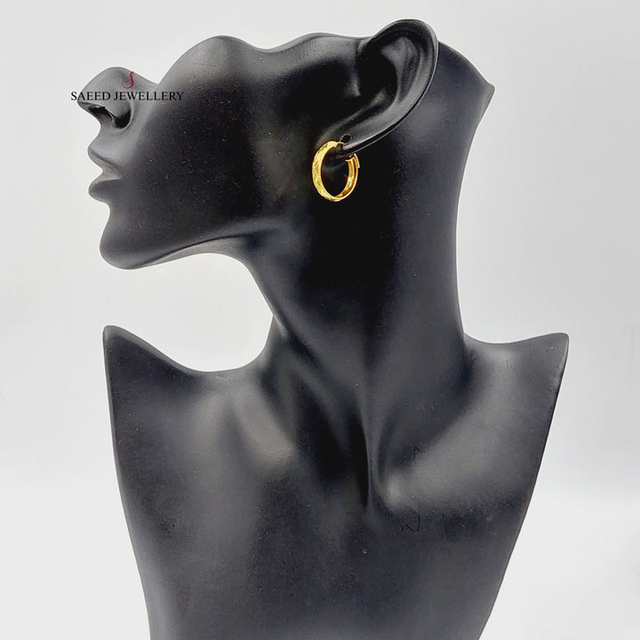 21K Gold Hoop Earrings by Saeed Jewelry - Image 4