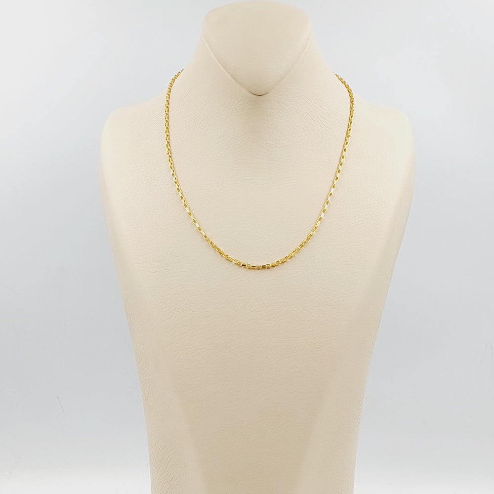 21K Gold 2mm Box Chain by Saeed Jewelry - Image 2