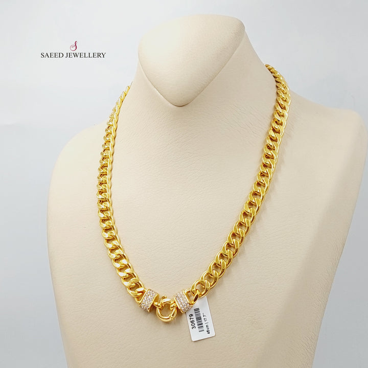 21K Gold 9mm Cuban Links Necklace by Saeed Jewelry - Image 3