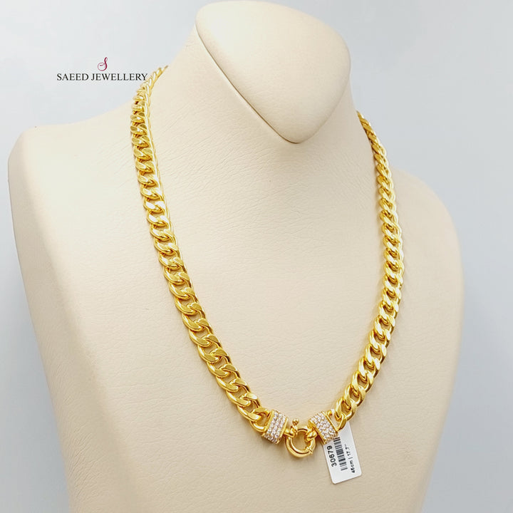 21K Gold 9mm Cuban Links Necklace by Saeed Jewelry - Image 4