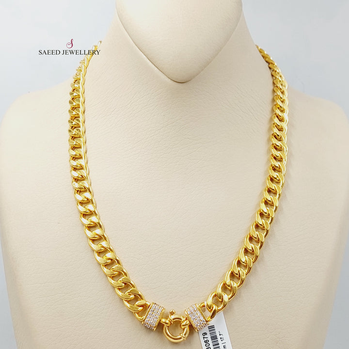 21K Gold 9mm Cuban Links Necklace by Saeed Jewelry - Image 5