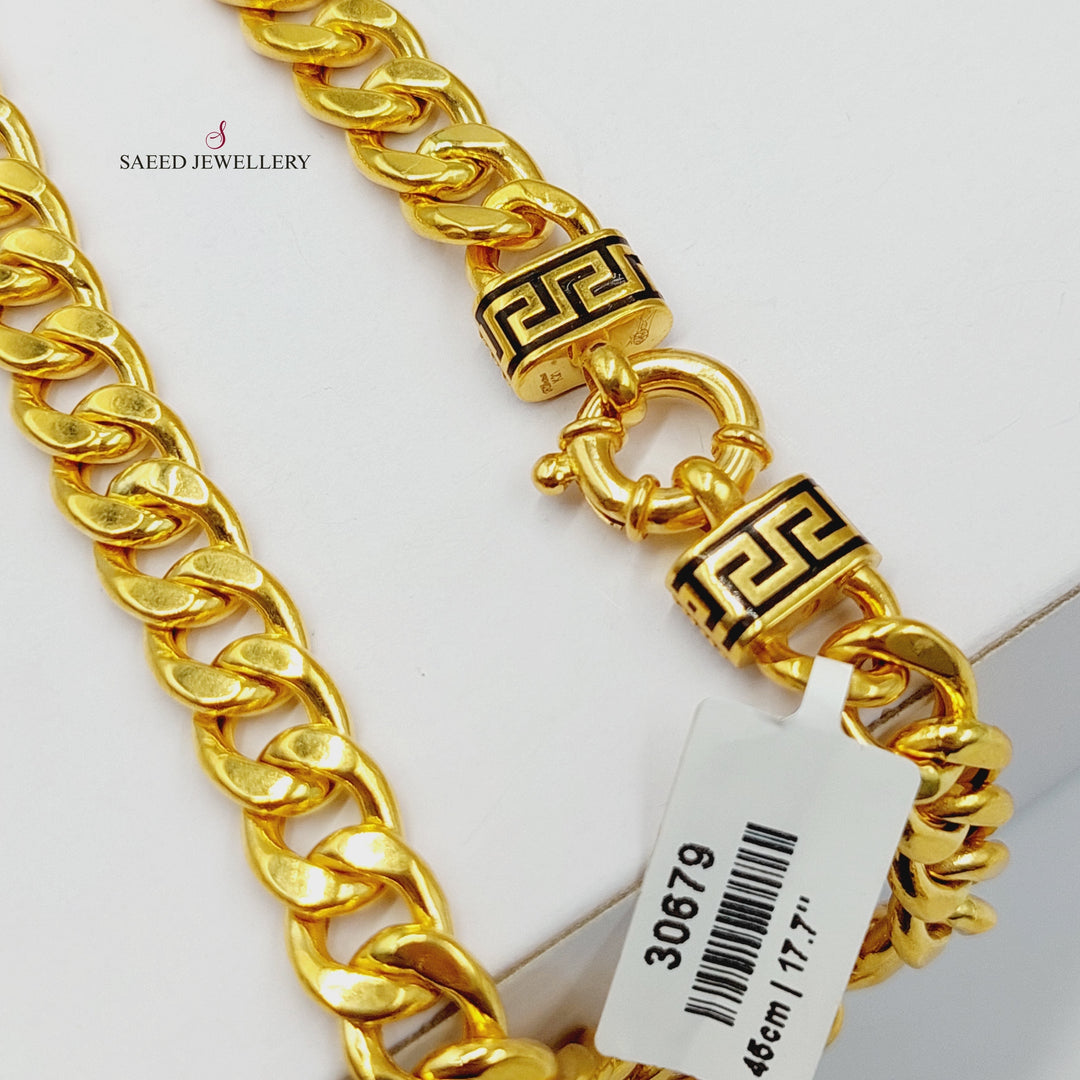 21K Gold 9mm Cuban Links Necklace by Saeed Jewelry - Image 6