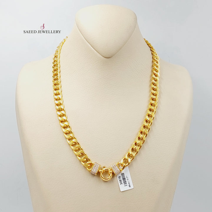 21K Gold 9mm Cuban Links Necklace by Saeed Jewelry - Image 1