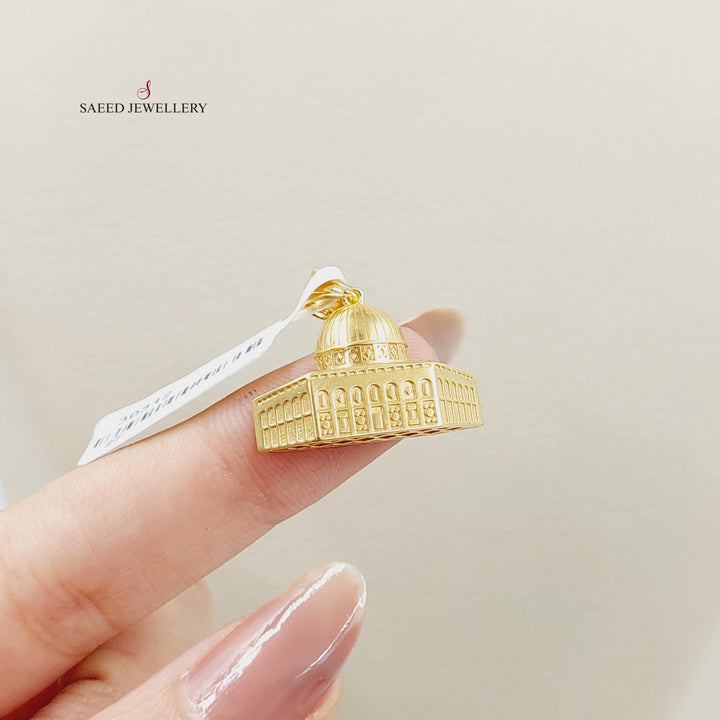 21K Gold Al-Aqsa Pendant by Saeed Jewelry - Image 2