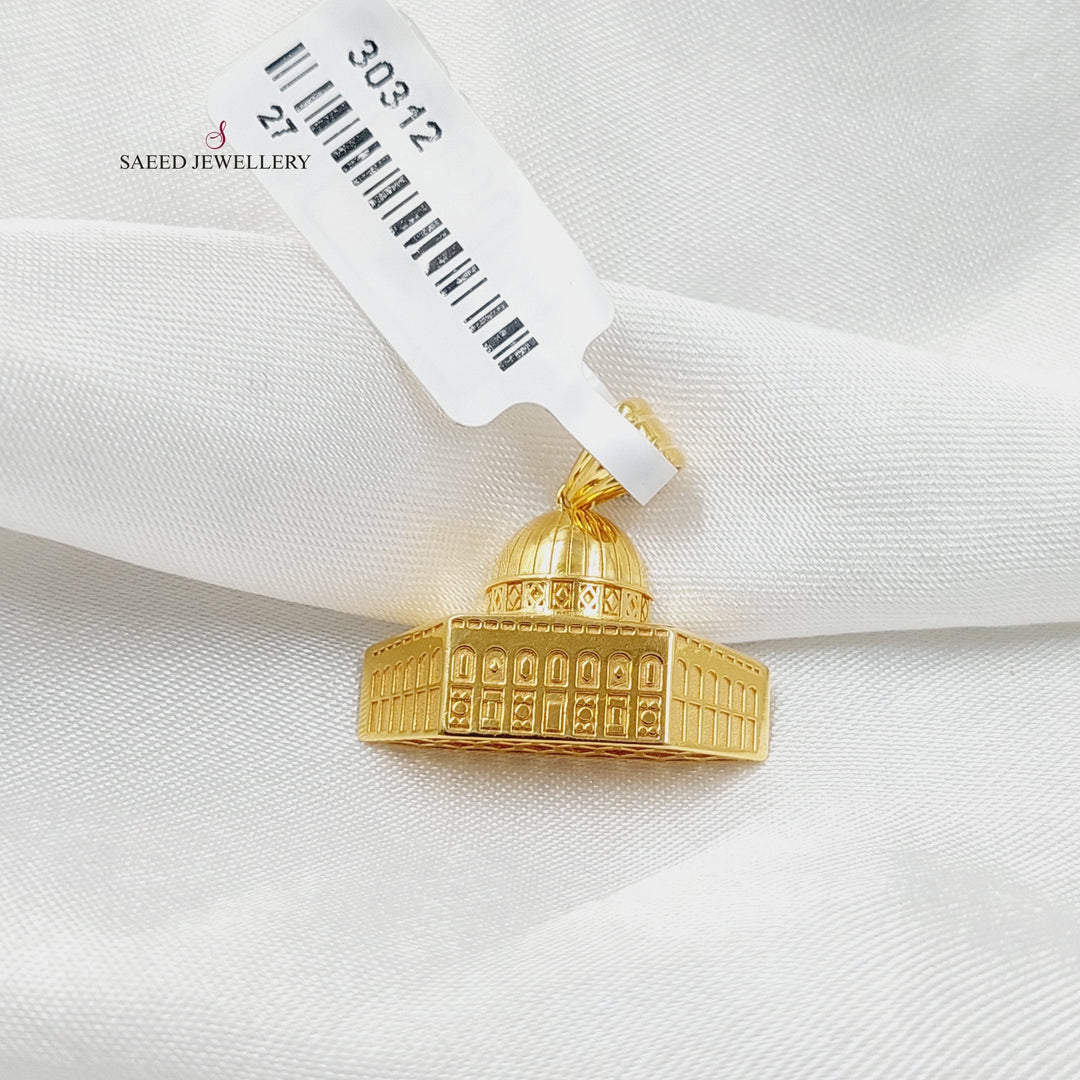 21K Gold Al-Aqsa Pendant by Saeed Jewelry - Image 3