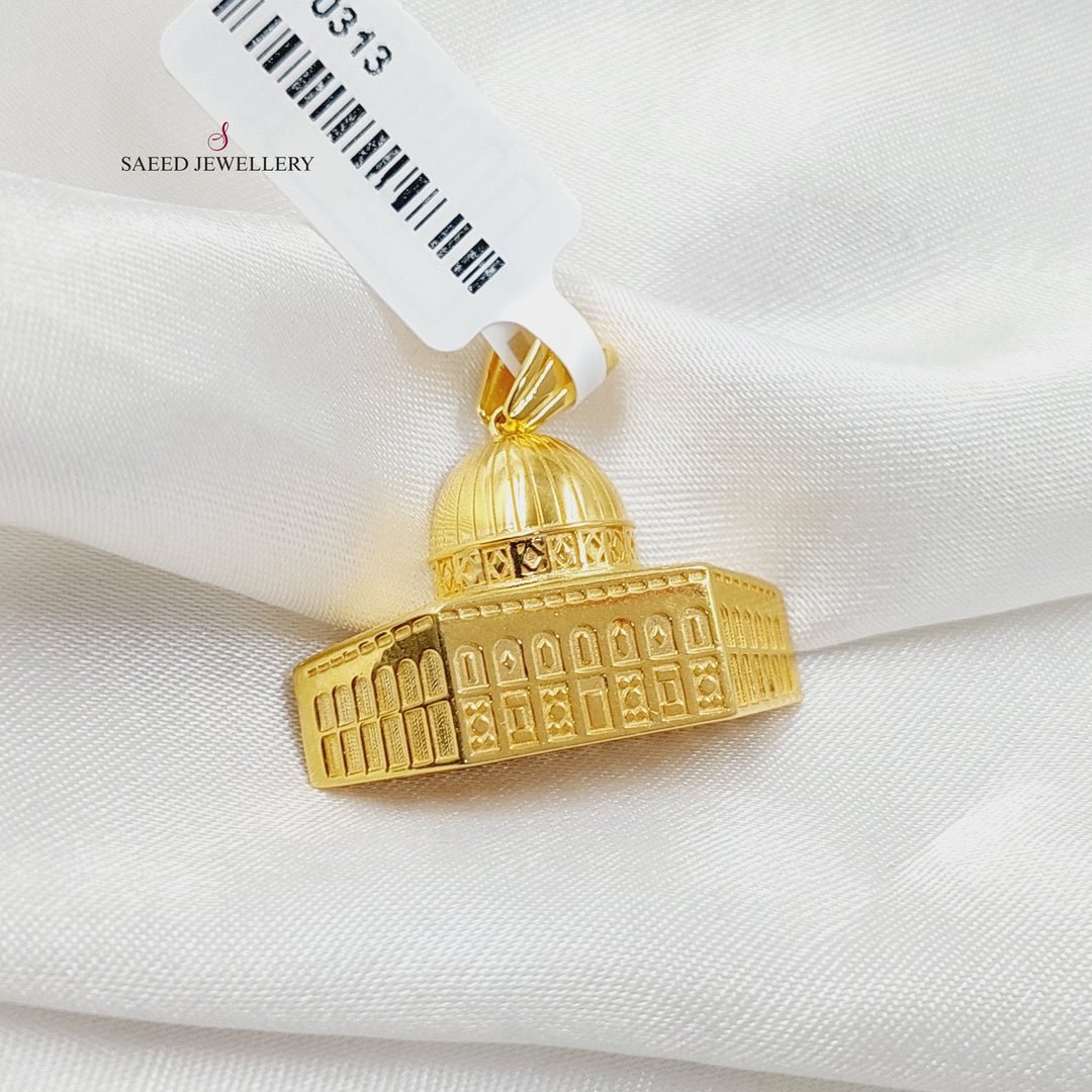 21K Gold Al-Aqsa Pendant by Saeed Jewelry - Image 4