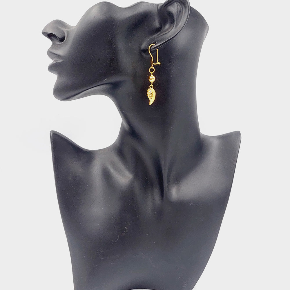 21K Gold Almond Earrings by Saeed Jewelry - Image 2