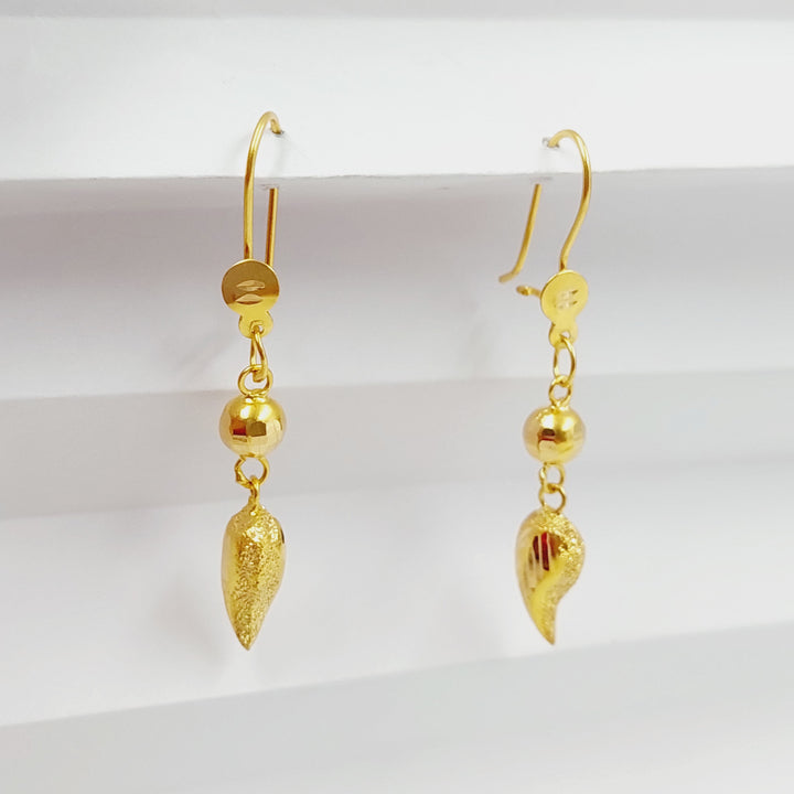 21K Gold Almond Earrings by Saeed Jewelry - Image 4