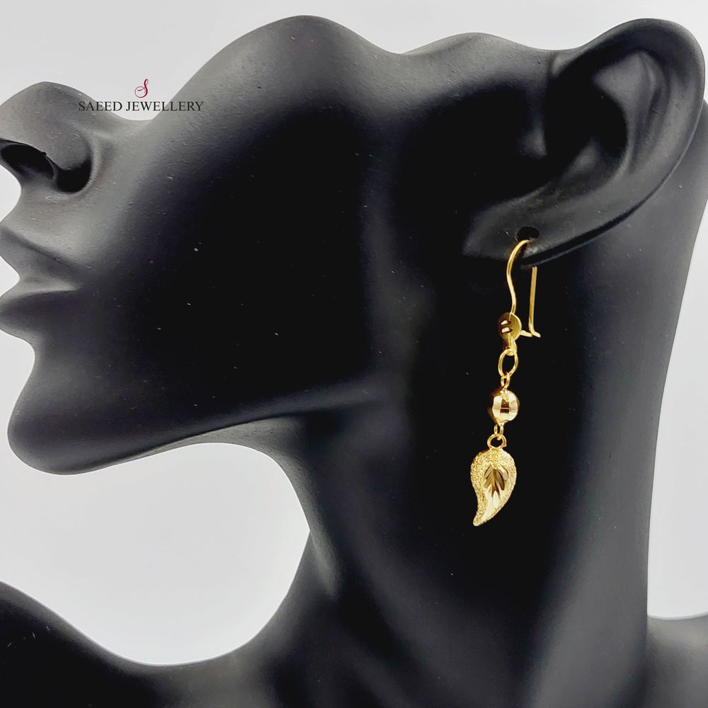 21K Gold Almond Earrings by Saeed Jewelry - Image 2