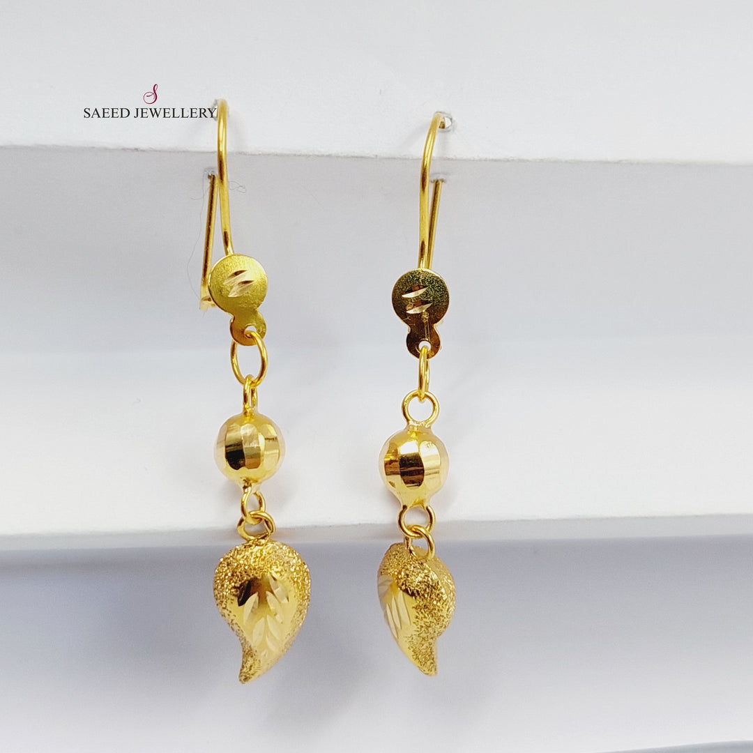 21K Gold Almond Earrings by Saeed Jewelry - Image 3