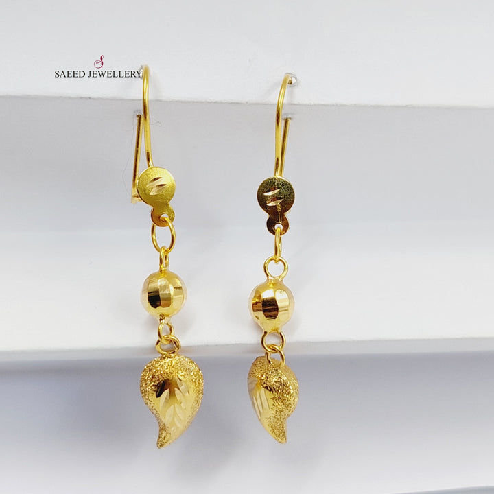 21K Gold Almond Earrings by Saeed Jewelry - Image 3