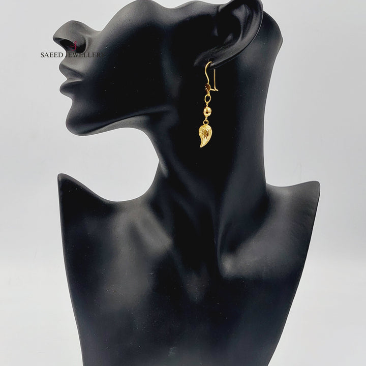 21K Gold Almond Earrings by Saeed Jewelry - Image 4