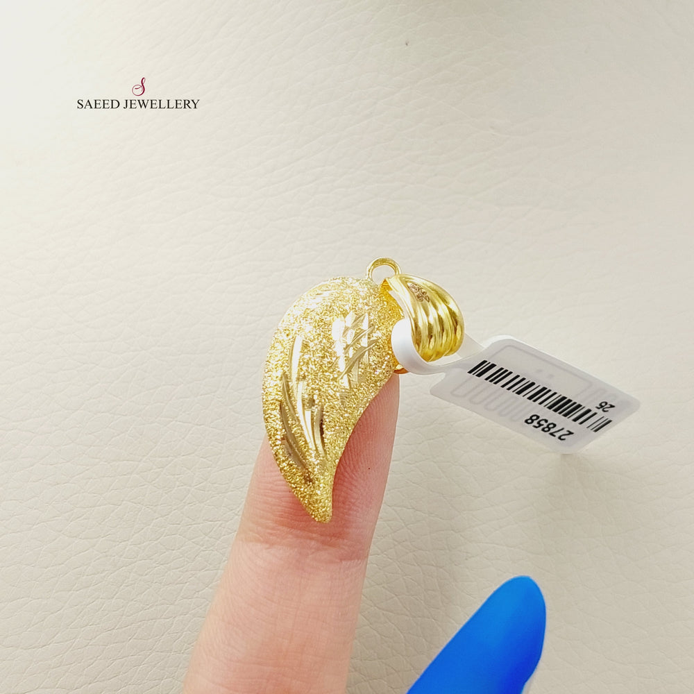 Almond Pendant Made Of 21K Yellow Gold by Saeed Jewelry-27858