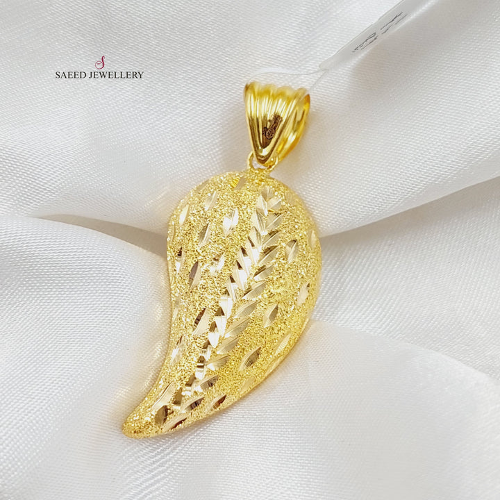 21K Gold Almond Pendant by Saeed Jewelry - Image 5