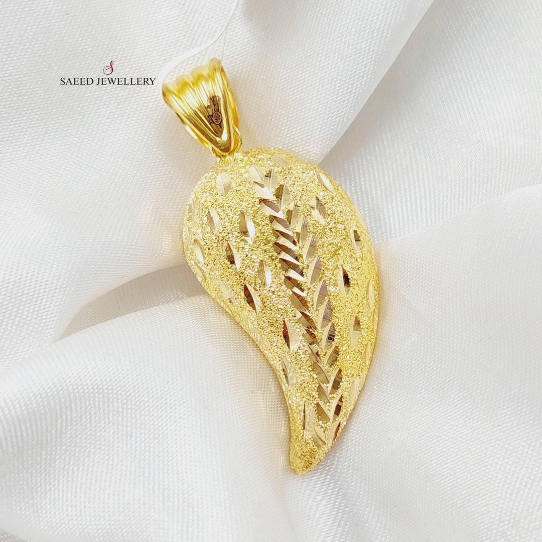 Almond Pendant Made Of 21K Yellow Gold by Saeed Jewelry-27859