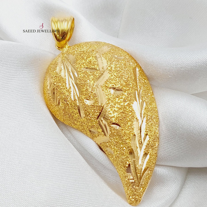 Almond Pendant Made Of 21K Yellow Gold by Saeed Jewelry-28280
