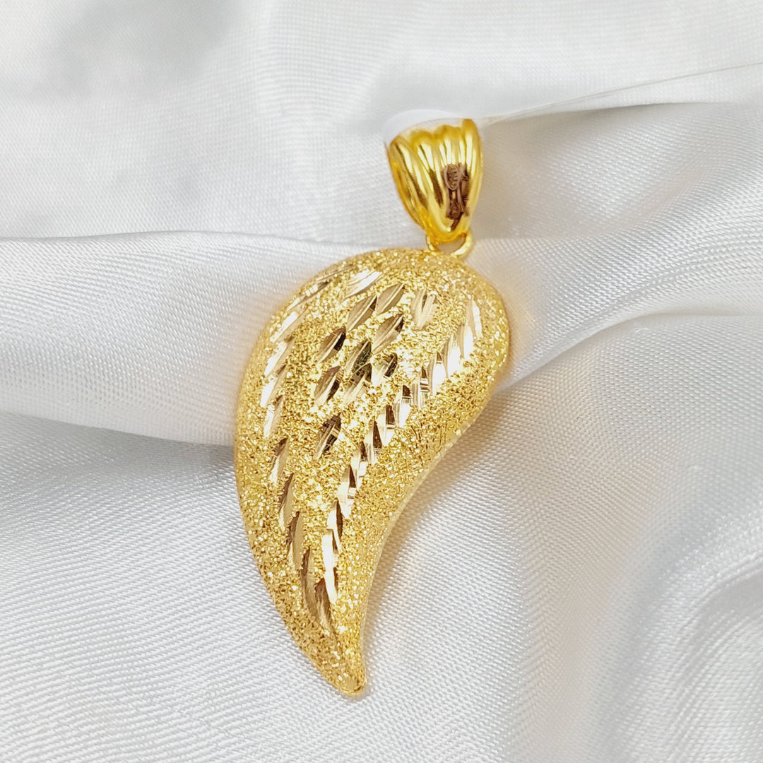 21K Gold Almond Pendant by Saeed Jewelry - Image 5