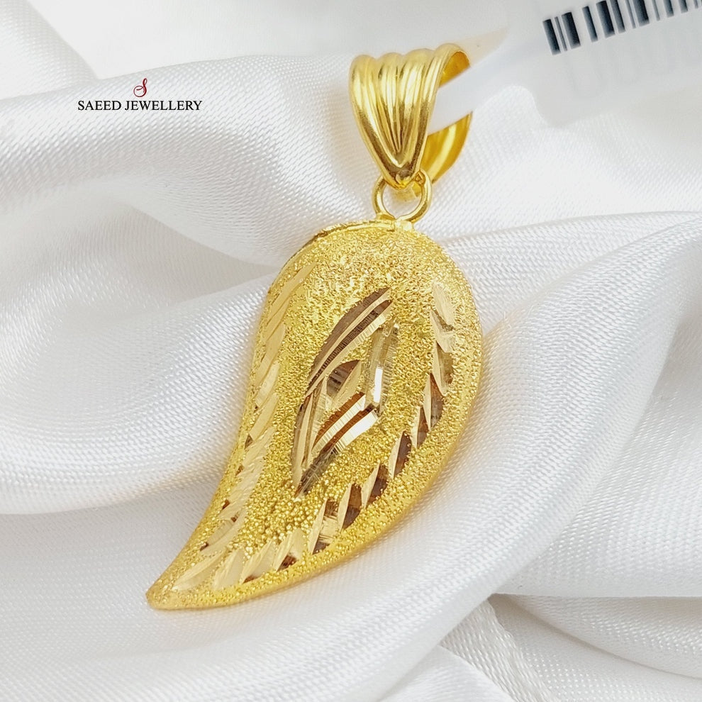 21K Gold Almond Pendant by Saeed Jewelry - Image 1