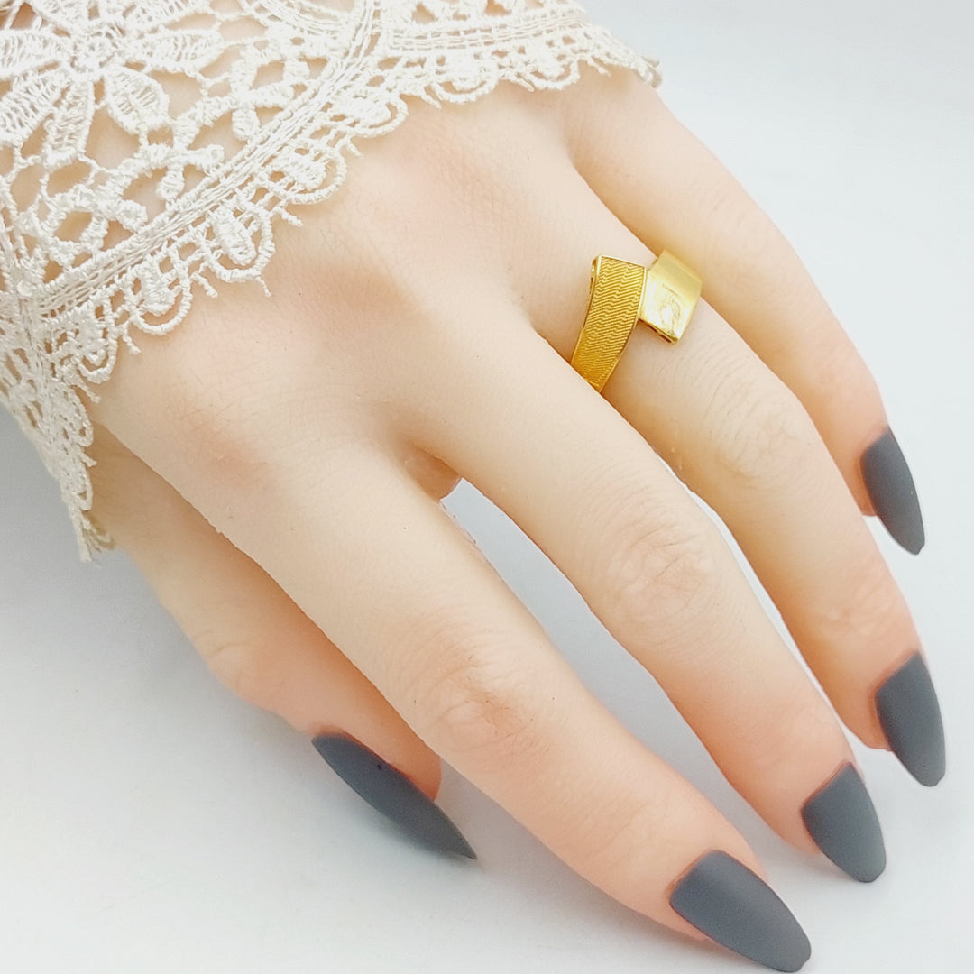 21K Gold Antiqued Belt Ring by Saeed Jewelry - Image 2