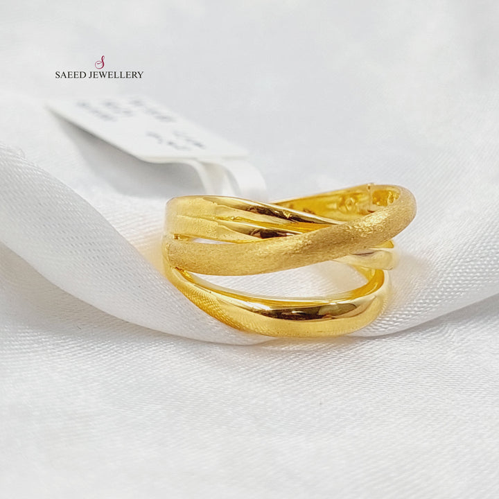 21K Gold Antiqued Deluxe Ring by Saeed Jewelry - Image 4