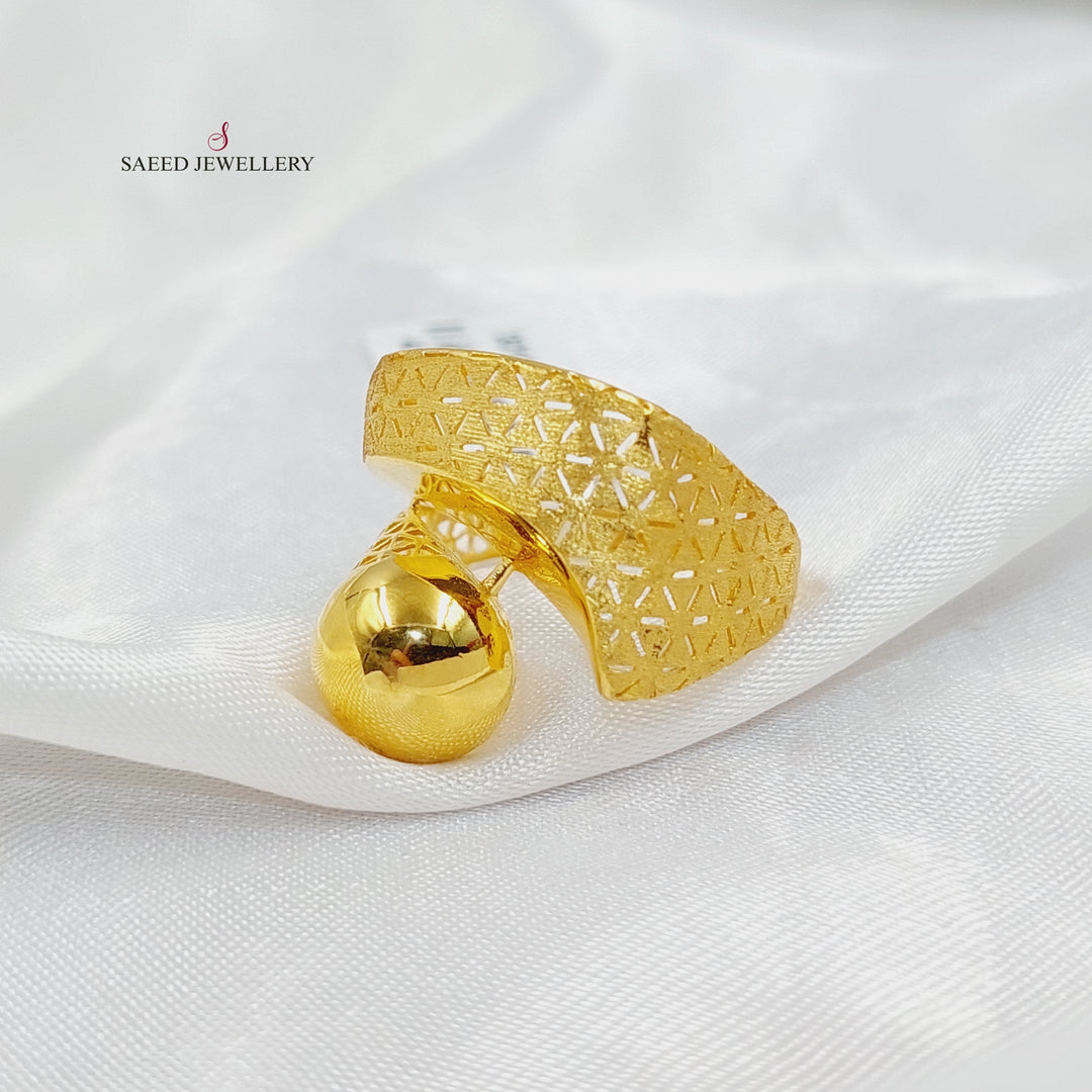 21K Gold Antiqued Deluxe Ring by Saeed Jewelry - Image 3