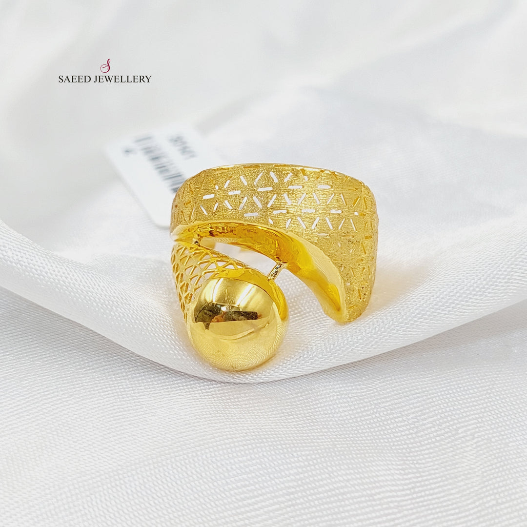 21K Gold Antiqued Deluxe Ring by Saeed Jewelry - Image 1