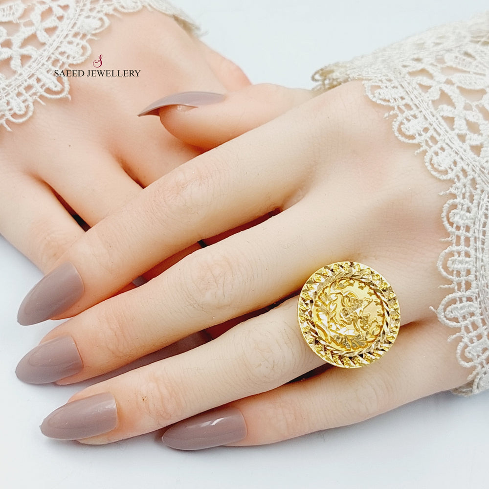 21K Gold Antiqued Rashadi Ring by Saeed Jewelry - Image 2