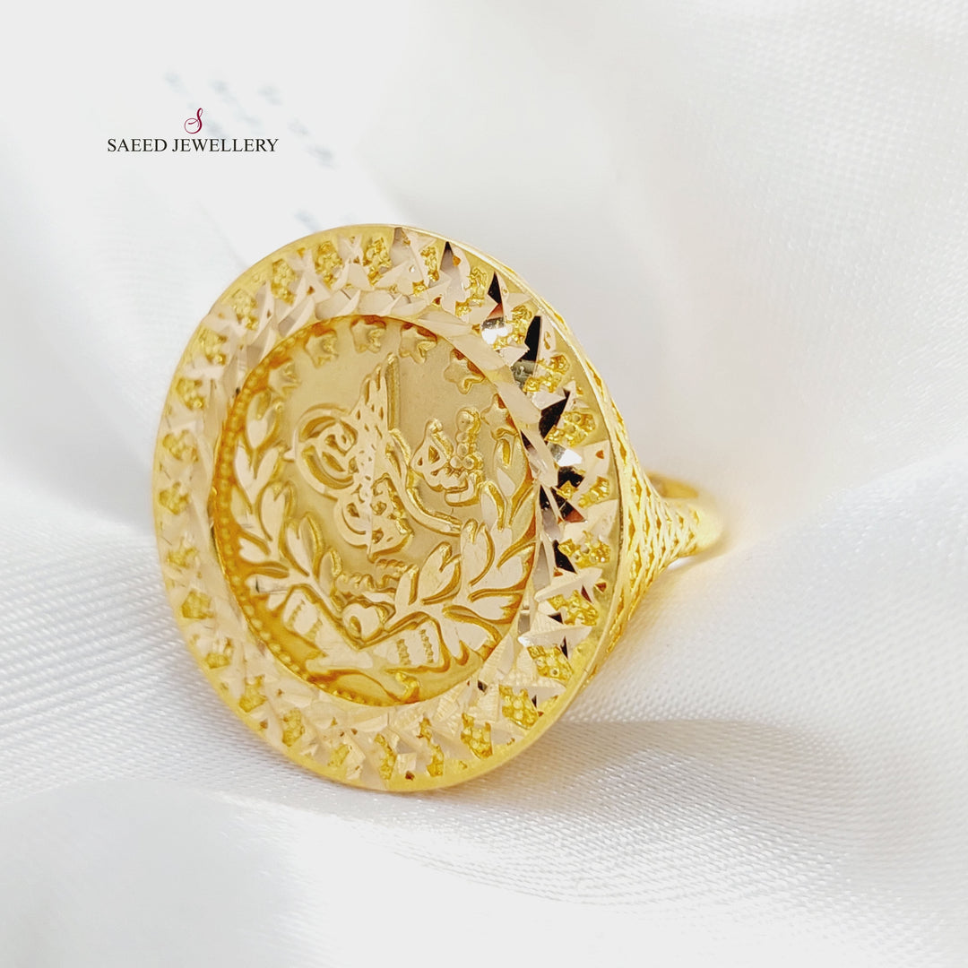 21K Gold Antiqued Rashadi Ring by Saeed Jewelry - Image 1